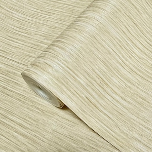 Wheat golden tan beige cream stria lines faux fabric textured modern Wallpaper