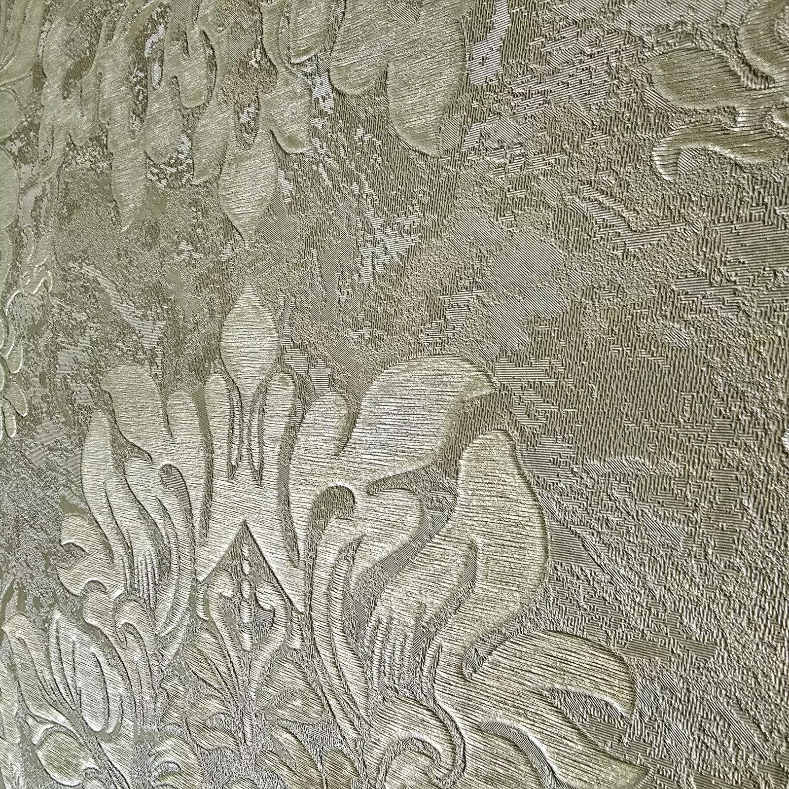Taupe Tan Cream Gold Metallic Victorian Floral Damask Plaster Textured ...
