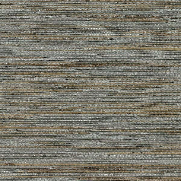 SHANDONG SLATE RAMIE Silver Natural Grasscloth Wallpaper