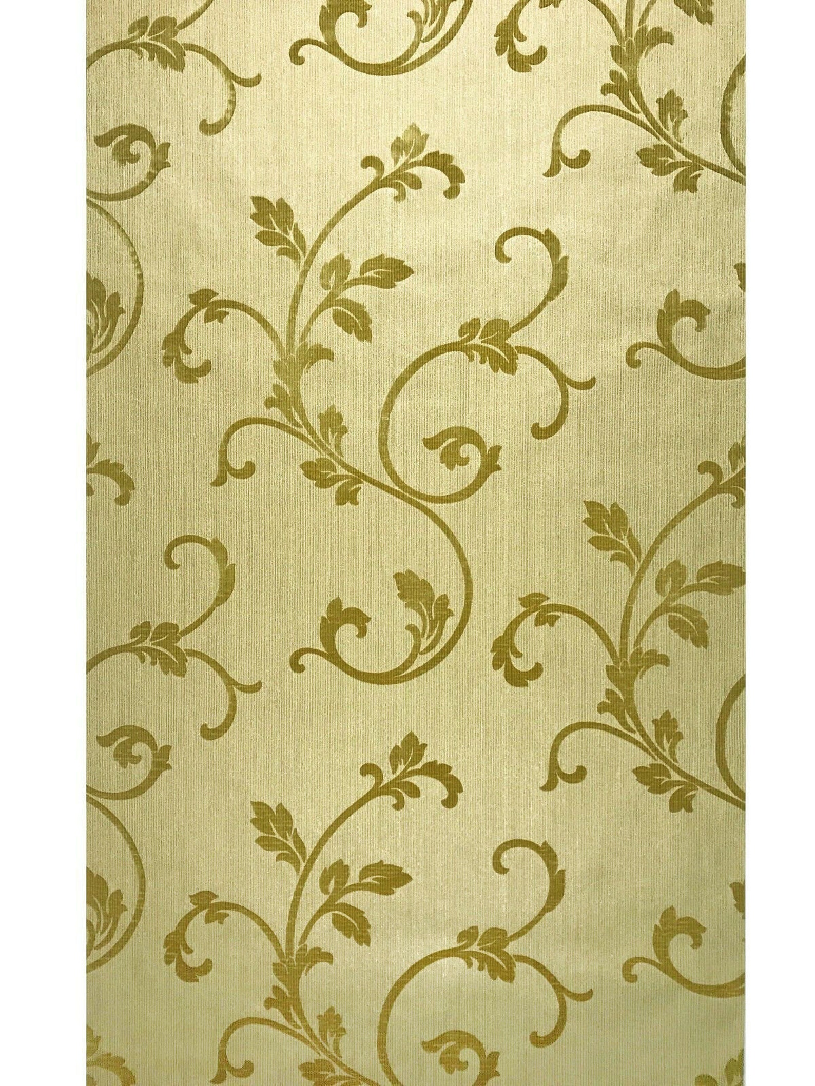 Flock Wallpaper Mustard Yellow Gold Velvet Textured Damask - Etsy