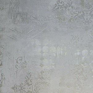 Contemporary Worn damask pattern Gold Gray metallic faux plaster textured Wallpaper modern wallcoverings
