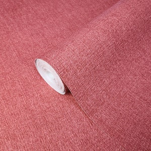 Modern Plain red faux fabric cloth textures wallpaper textured wallcovering roll