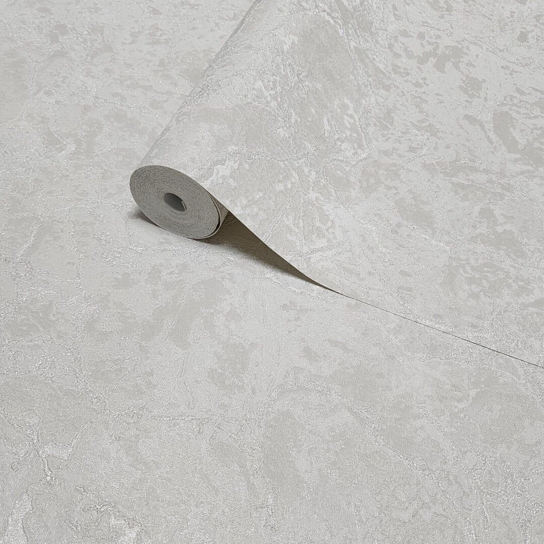 Embossed off White Cracked Faux Concrete Plaster Textured Modern ...