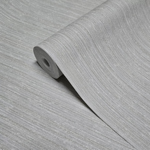 Gray gold metallic glitter faux thread stria lines fabric textured Wallpaper 3D