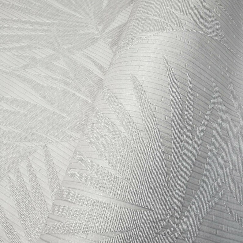 Modern White Vertical Bamboo Textured Wallpaper Tropical Leaf Etsy