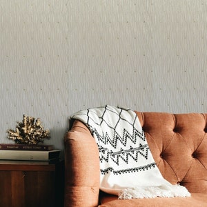 Tan Gold metallic wallcoverings diamond lines faux fabric textured Wallpaper 3D