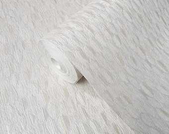 ivory beige cream gold metallic fish scale tile pattern textured Wallpaper rolls