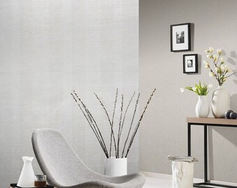 Modern Off white cream faux sisal grasscloth textures striped textured wallpaper
