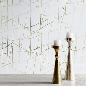 Modern wallpaper beige cream off white gold metallic Textured abstract lines 3D