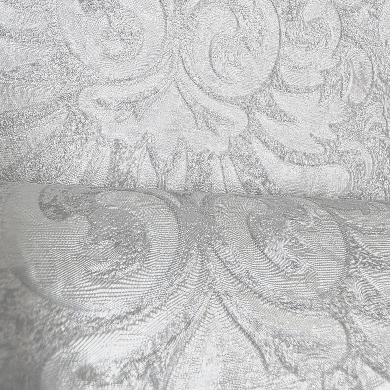 Embossed Grayish off White Cream Plaster Textured Victorian Damask ...