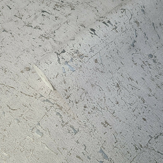 Faux Cork Wallpaper Rolls Industrial Gray off White Silver - Etsy Faux Cork Wallpaper Rolls Industrial Gray off White Silver - Etsy