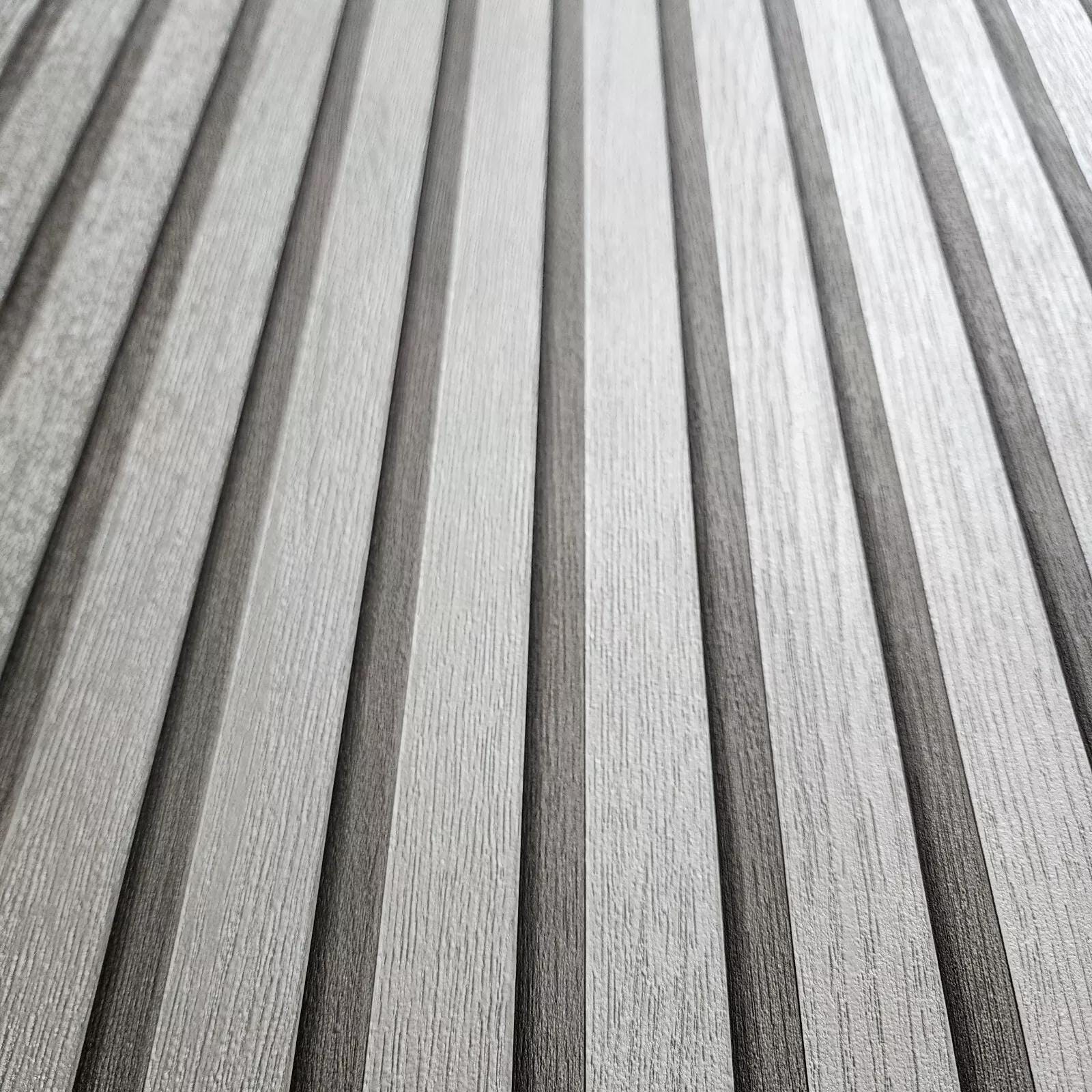 Gray Ridged Slats Silver Gray Metallic Faux Slat Wooden Planks Wood Look Textured Modern ...