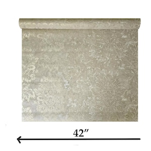 Taupe Tan Cream Gold Metallic Victorian Floral Damask Plaster Textured ...
