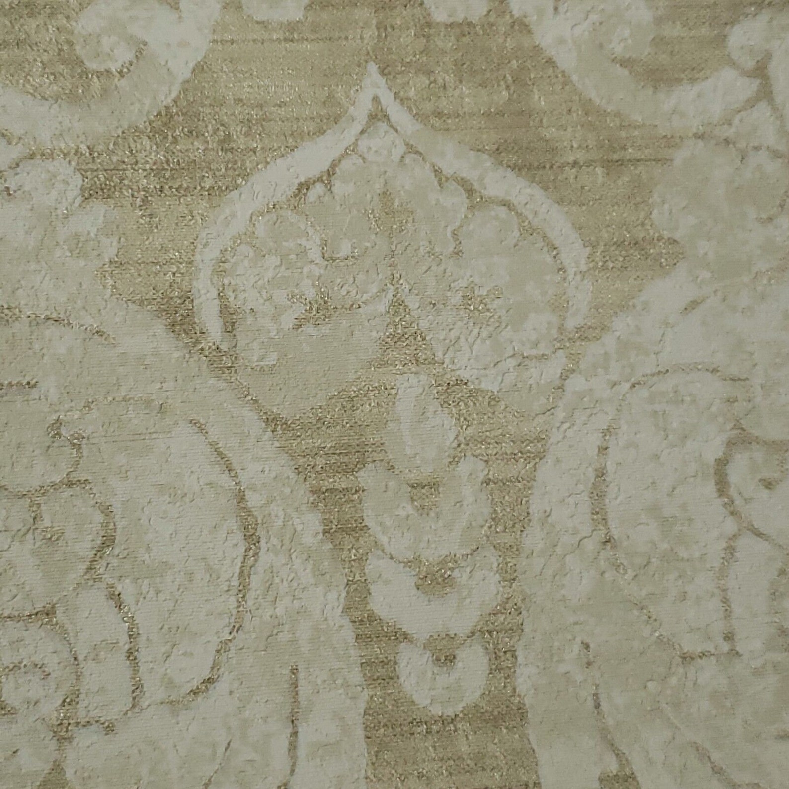 Victorian Wallpaper Brass Gold Metallic off White Beige Damask - Etsy