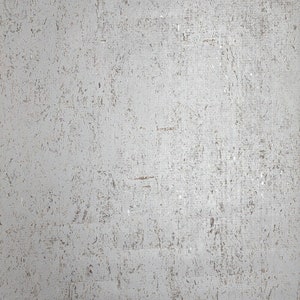 Real natural cork Wallpaper textured light gray silver metallic