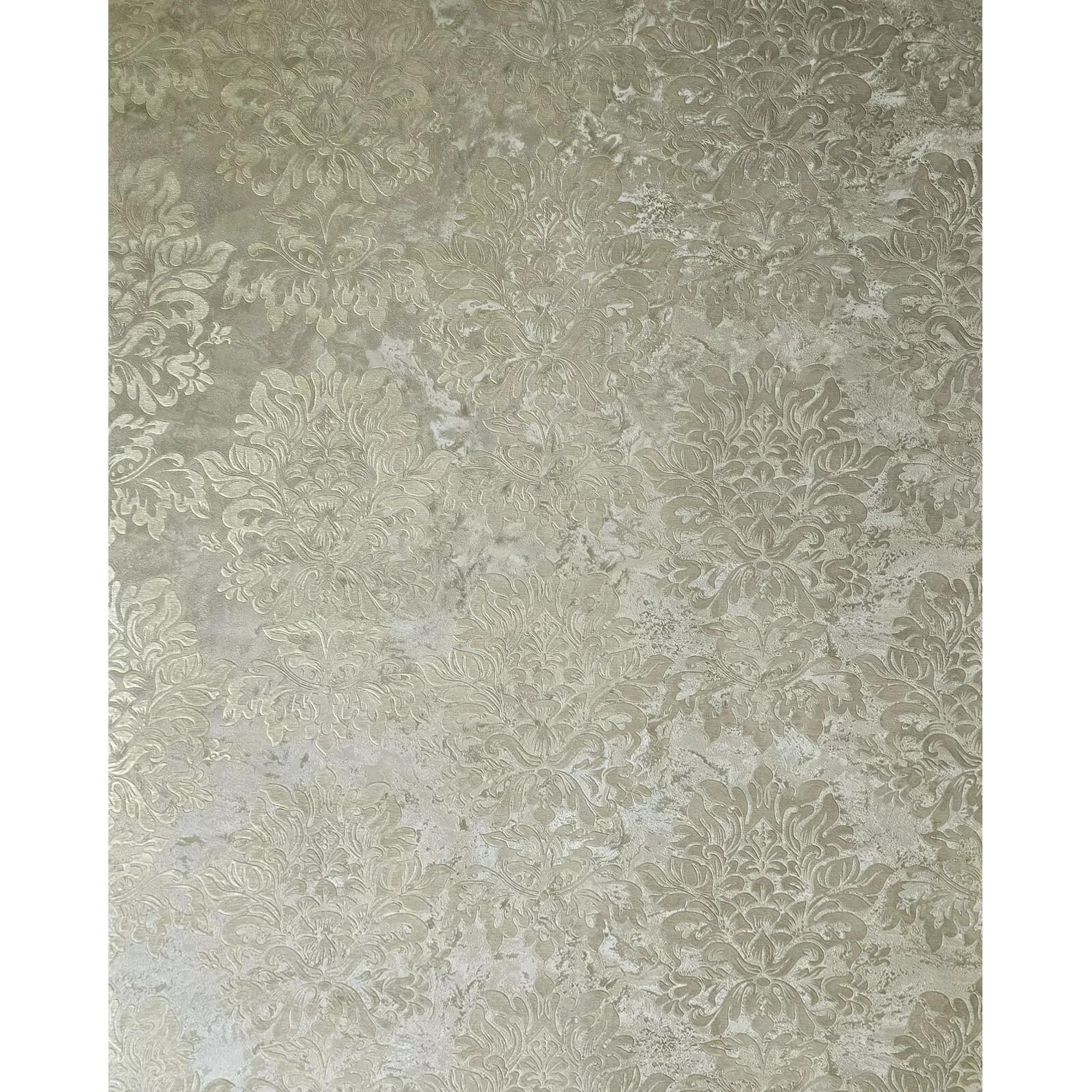 Taupe Tan Cream Gold Metallic Victorian Floral Damask Plaster Textured ...