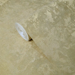 Modern Textured plain gold metallic glitter Wallpaper faux fabric worn textures