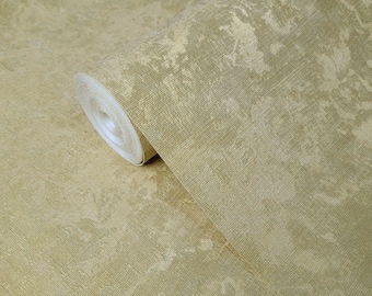 Modern Textured plain gold metallic glitter Wallpaper faux fabric worn textures