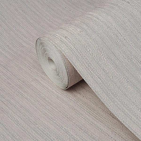 Embossed Stria vertical lines Textured gray faux fabric textured Wallpaper