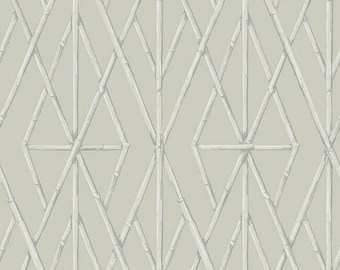 Riviera Bamboo Trellis Diamond Geometric Sand Wallpaper