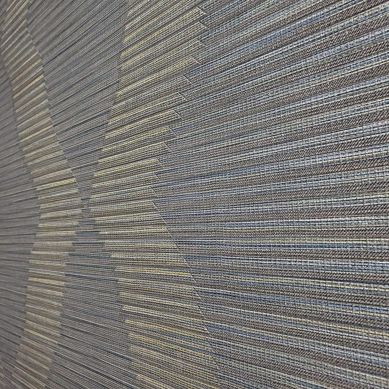 Textured Wallpaper Blue Gray Gold Diamond Stripes Pattern Faux Etsy