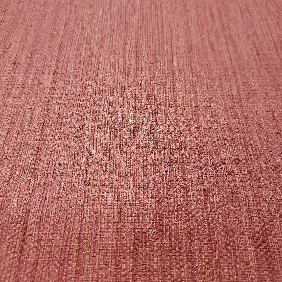 Burgundy Red Faux Grasscloth Lines Wallpaper Textured Plain Etsy