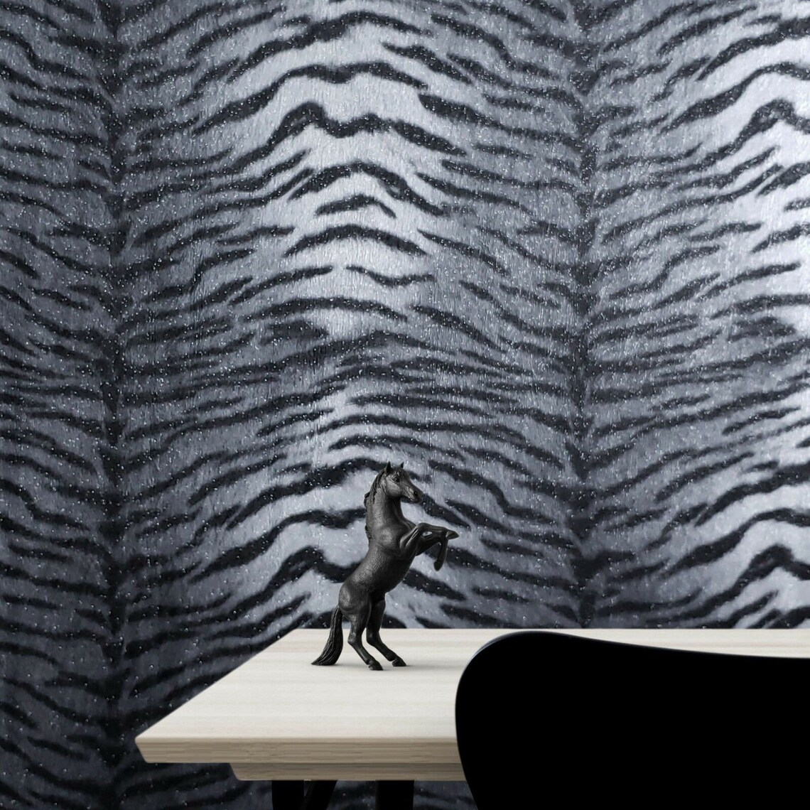 Wallpaper Tiger Line Faux Animal Fur Textured Modern Wall | Etsy