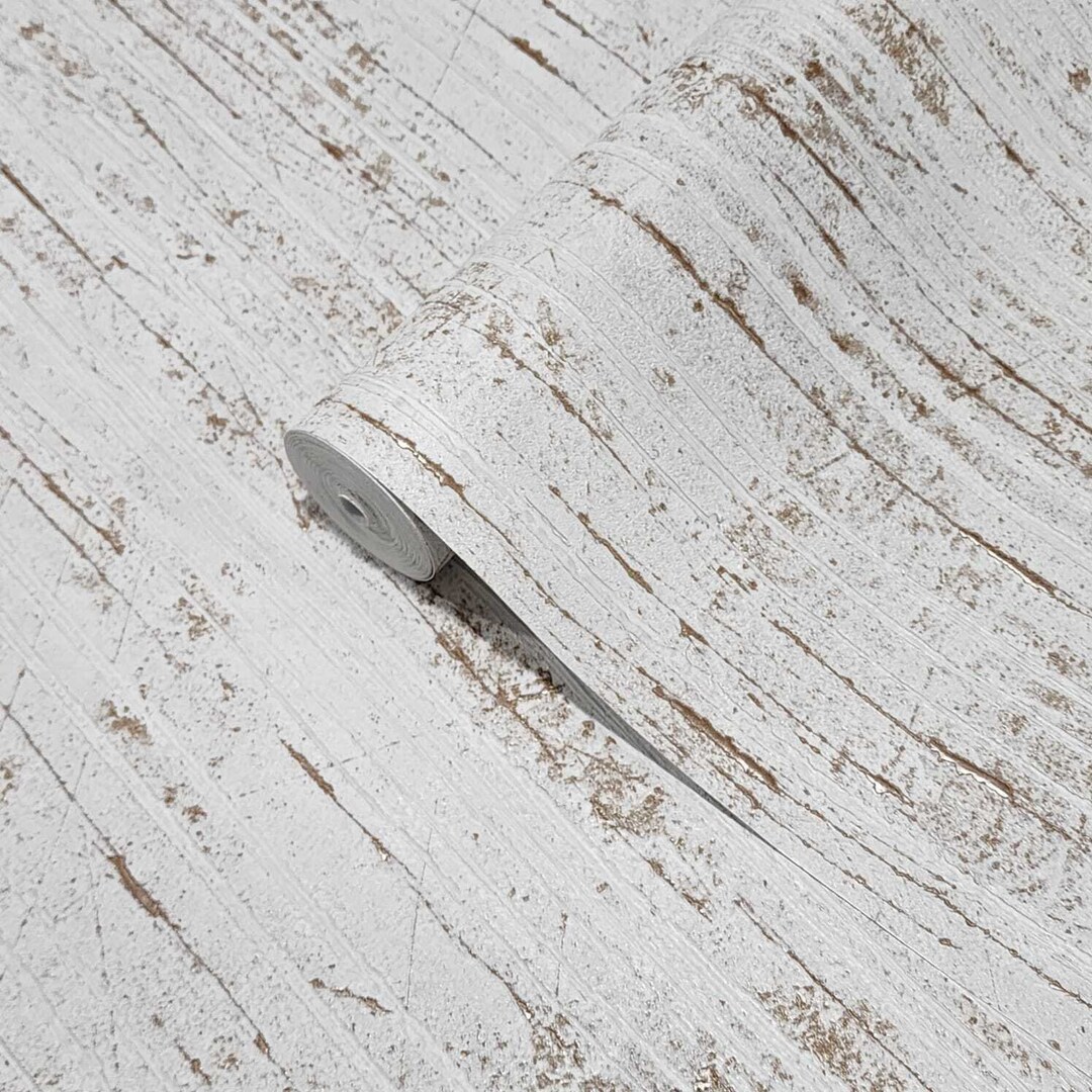 Off White Gold Metallic Cracks Lines Faux Distressed Plaster Textured ...