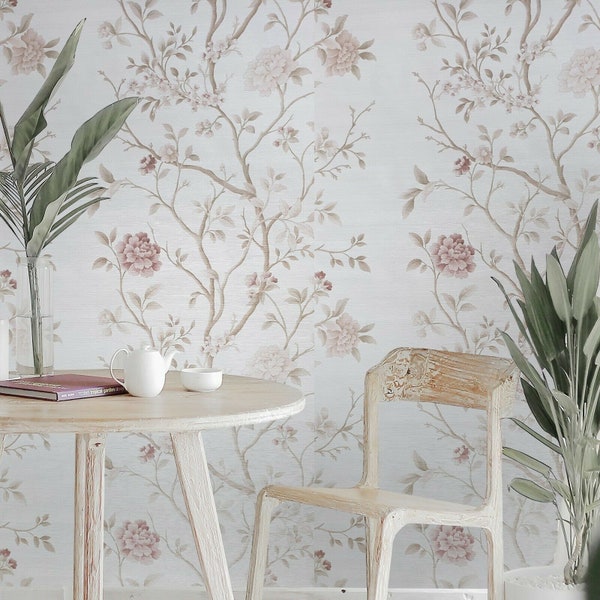 Pink Grasscloth Wallpaper Etsy