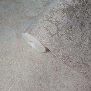 Embossed beige cream rose gold metallic faux plaster textured modern Wallpaper
