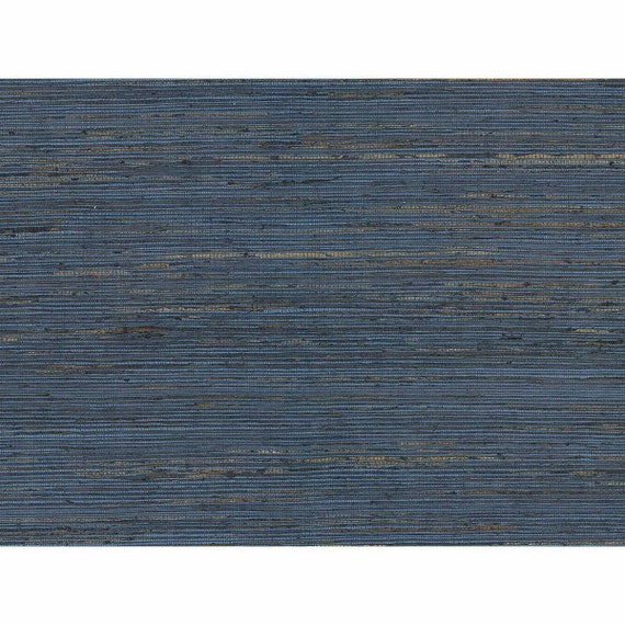 Navy Blue Natural Grasscloth Wallpaper Etsy