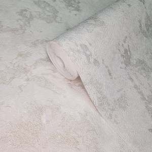 Embossed contemporary ivory gold metallic faux plaster textured modern Wallpaper