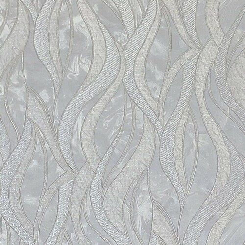 Contemporary Gray Silver Metallic Textured Wave Lines Faux Etsy