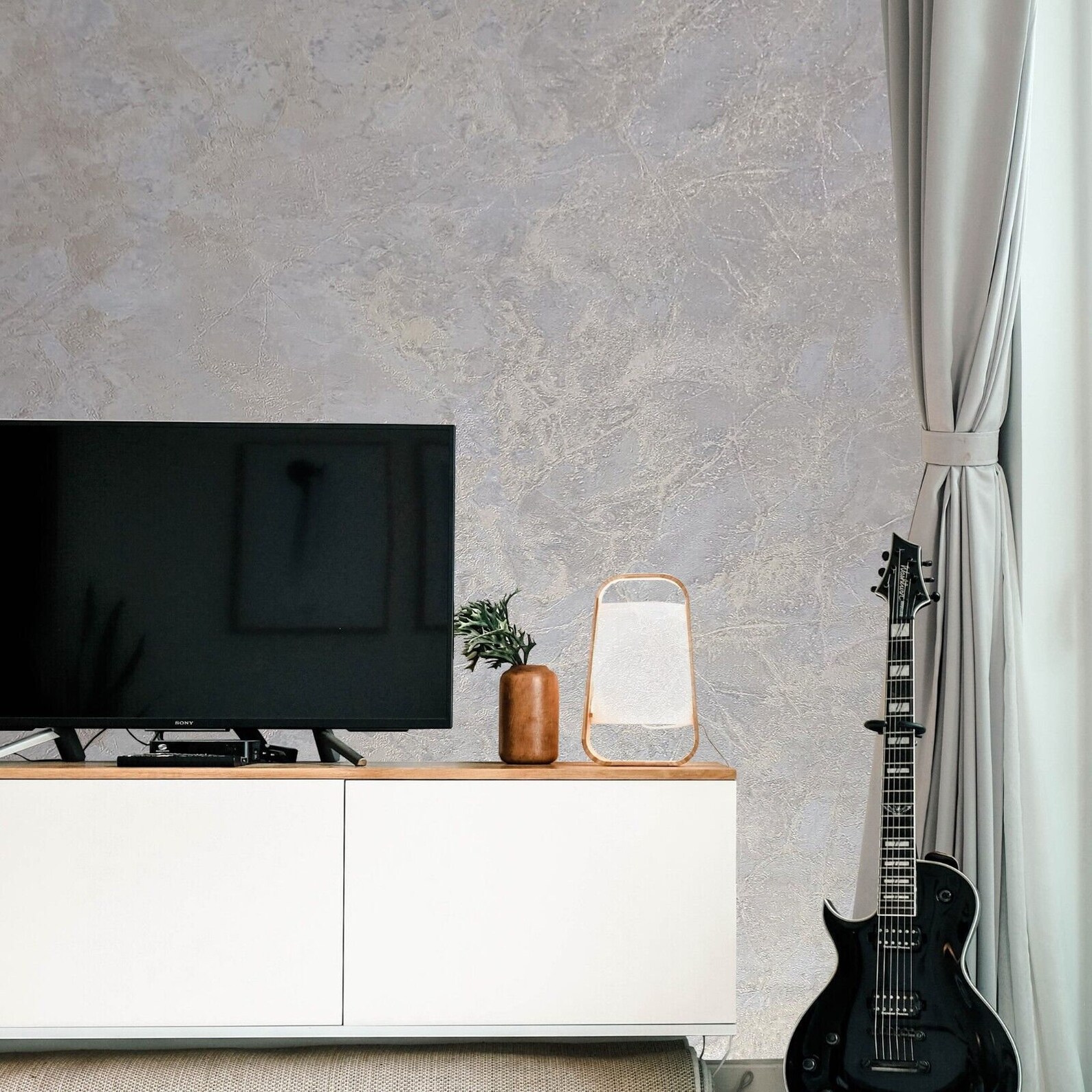Embossed Beige Cream Rose Gold Metallic Faux Plaster Textured Modern ...