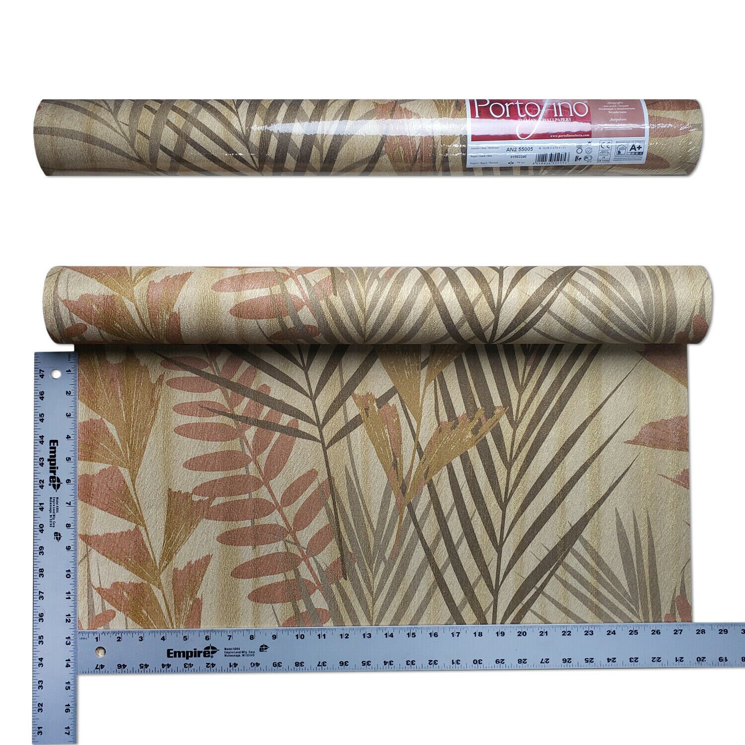 Textured Wallpaper Roll Gold Metallic Modern Floral Tropical Etsy