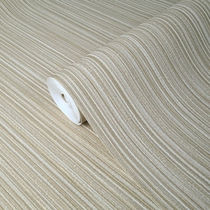 Beige Tan Gold metallic textured faux fabric vertical lines modern Wallpaper 3D