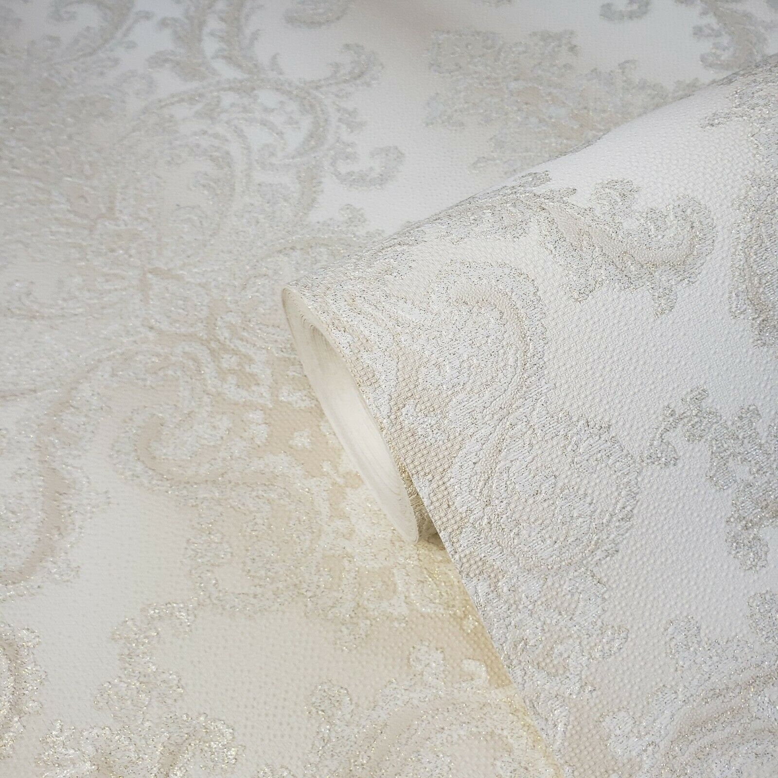 Embossed Wallpaper Ombre off White Ivory Gold Metallic Textured ...