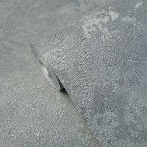 Plain Wallpaper textured Dark Gray Sliver Metallic modern faux fur wallcoverings