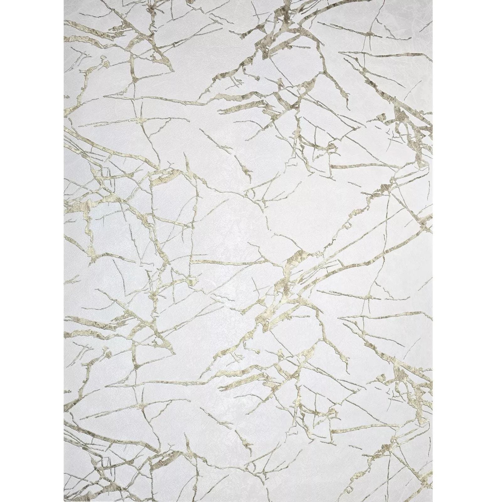 Ivory off White Cream Brass Gold Metallic Faux Marble Plaster Textured ...