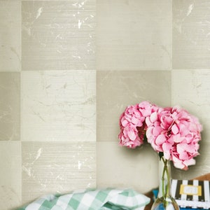 Wallpaper Rolls Gold Cream Beige Metallic Modern Embossed Textured Large Tiles