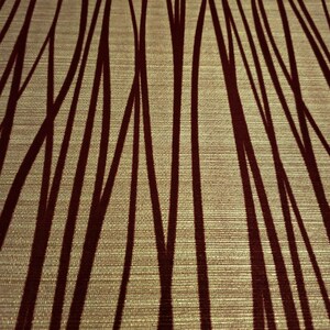 Carta da parati con trama floccata Flock linee di floccaggio metallizzato oro velluto rosso bordeaux immagine 7