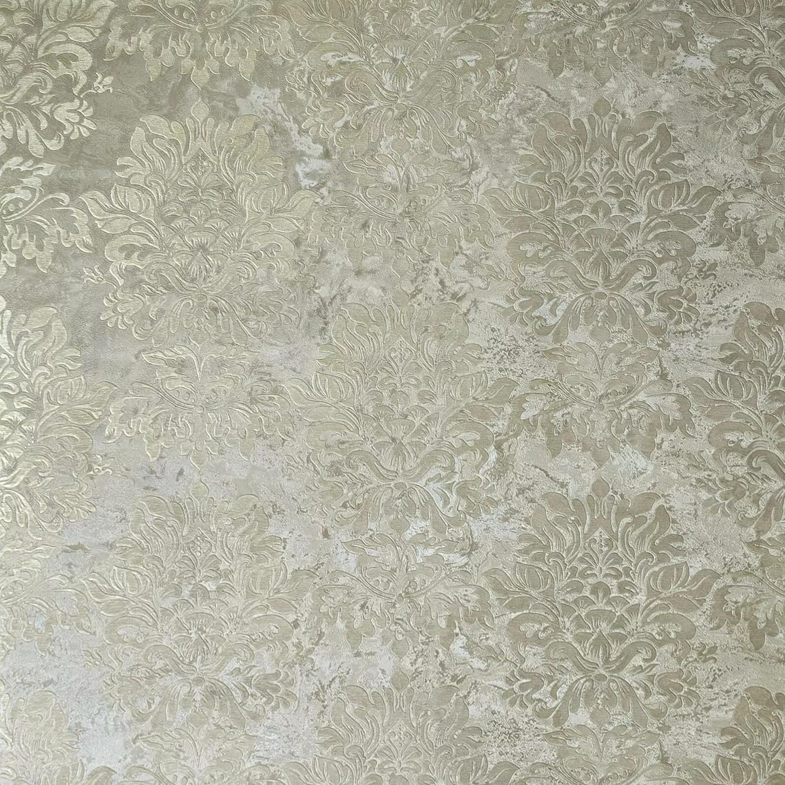 Taupe Tan Cream Gold Metallic Victorian Floral Damask Plaster Textured ...