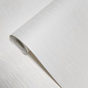Plain Non-woven Modern Ivory off White Gold Metallic Faux Fabric Lines ...
