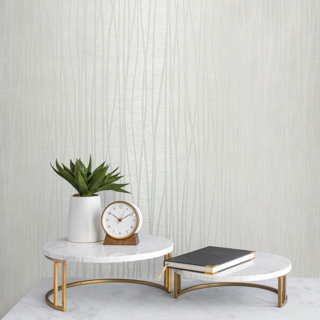 Flock Modern Flocked Wallpaper off White Textured Flocking Velvet Lines