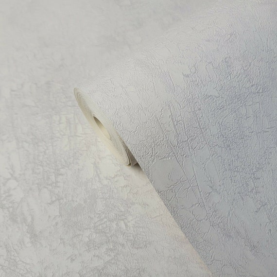 500045 Textured Wallpaper White Faux Plaster Textures Plain, 47 OFF