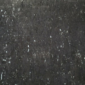 Natural cork Wallpaper charcoal black dark brown silver metallic wallcoverings