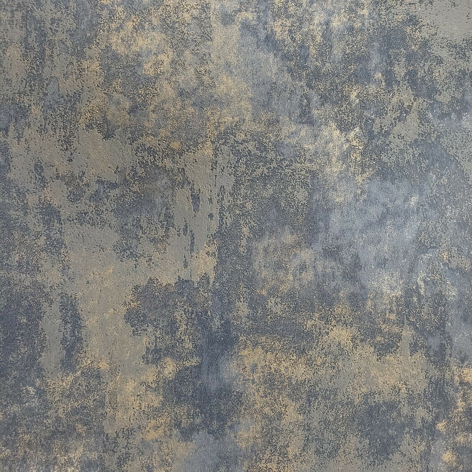 Modern Wallpaper Rustic Navy Blue Gray Gold Plain Textured Etsy