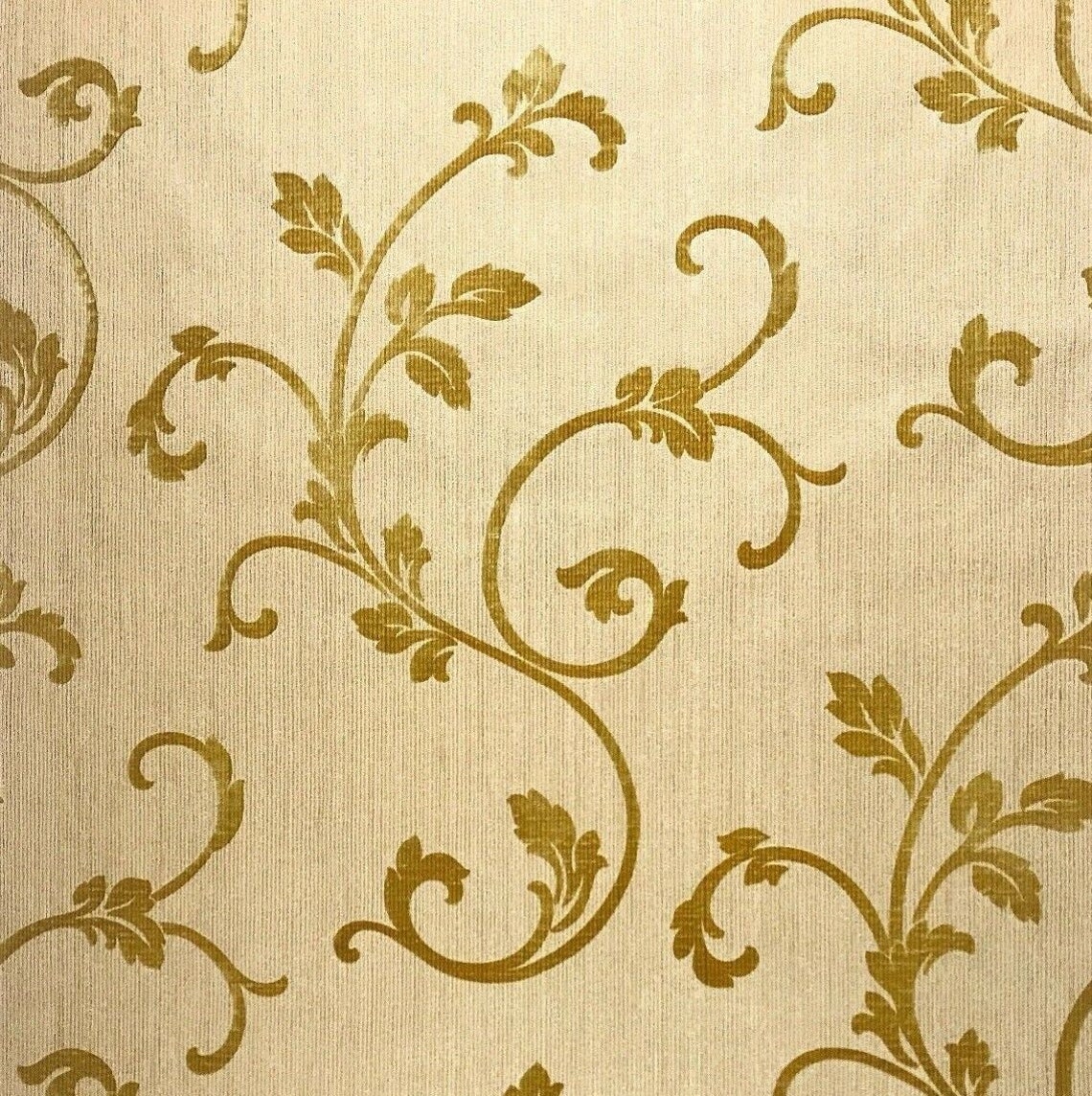 Flock Wallpaper Mustard Yellow Gold Velvet Textured Damask - Etsy