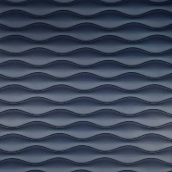 Contemporary wave lines Modern Wallpaper 3D illusion navy blue wallcovering roll