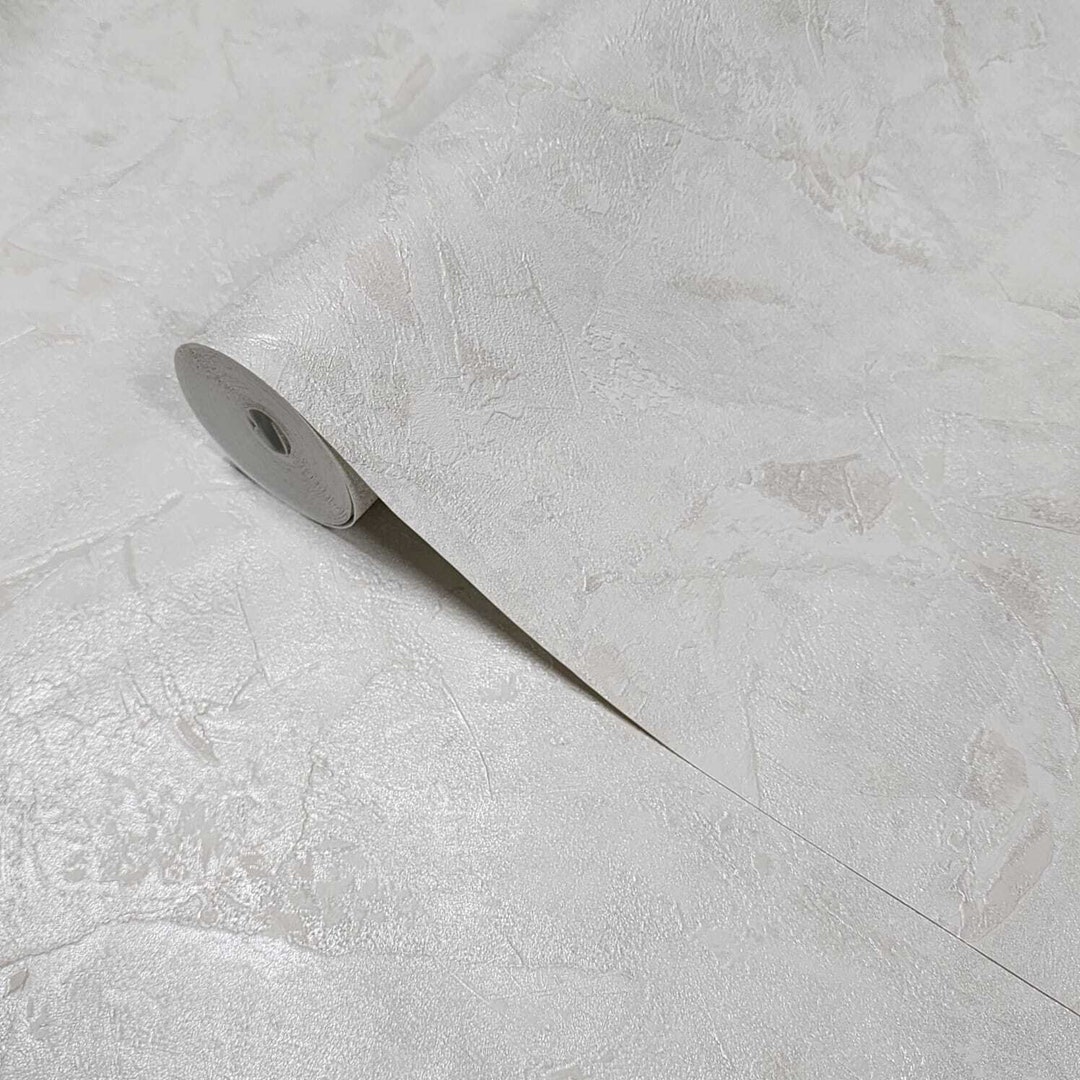 Contemporary Ivory off White Gold Cream Wallpaper Textured Faux ...